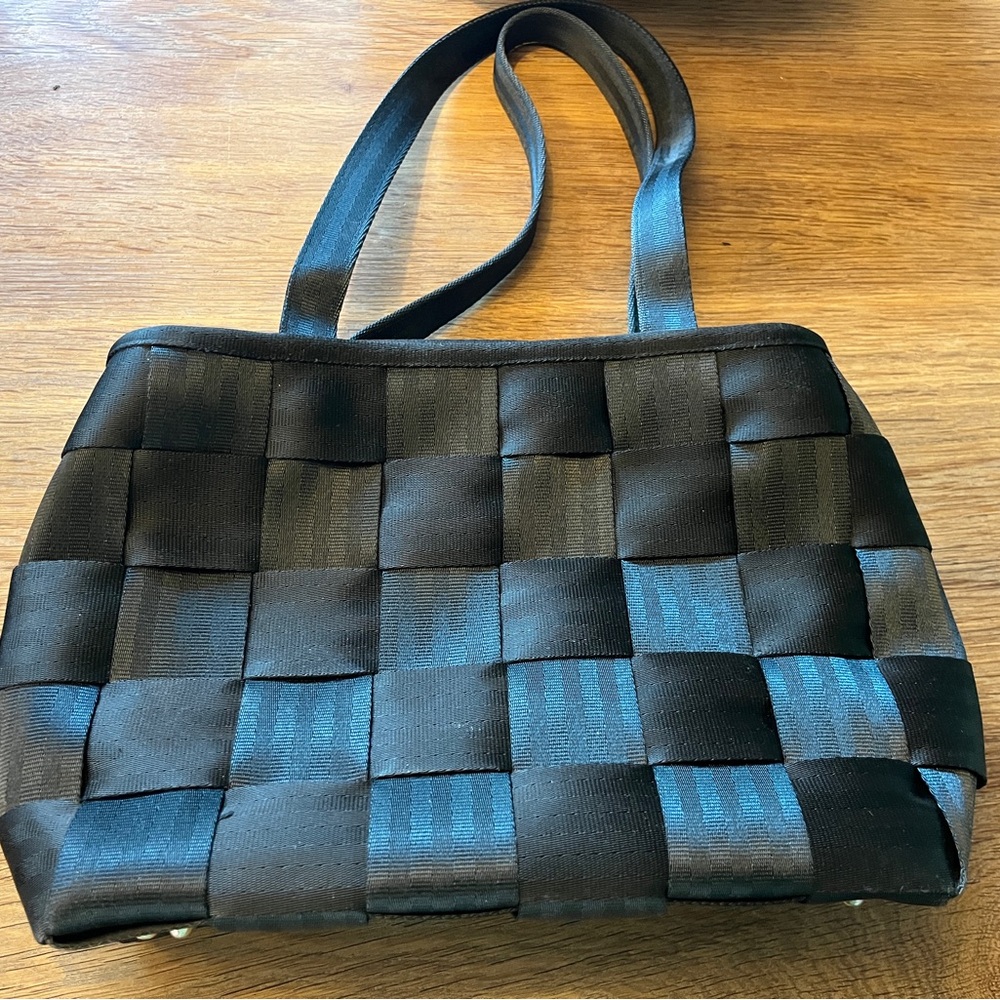 Elegant Black Woven Tote Bag